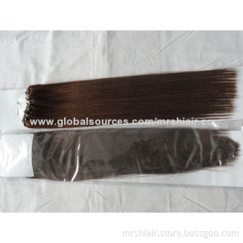 18-inch Dark Brown Silk Straight Micro Loop Hair Extensions